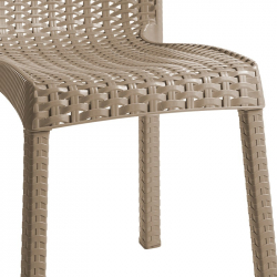 Τραπεζαρία Groovy-Confident pakoworld σετ 3τεμ PP cappuccino 80x80x74,5εκ