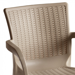 Τραπεζαρία Groovy-Festive pakoworld σετ 3τεμ PP cappuccino 80x80x74,5εκ. (80x80x74,5εκ)