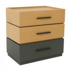Κομοδίνο Sonlen pakoworld mdf σε sonoma-ανθρακί απόχρωση 60x40x66εκ