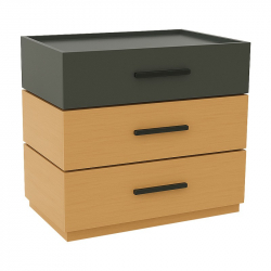Κομοδίνο Sonlen pakoworld mdf σε sonoma-ανθρακί απόχρωση 60x40x66εκ