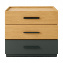 Κομοδίνο Sonlen pakoworld mdf σε sonoma-ανθρακί απόχρωση 60x40x66εκ