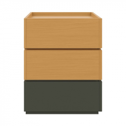 Κομοδίνο Sonlen pakoworld mdf σε sonoma-ανθρακί απόχρωση 60x40x66εκ