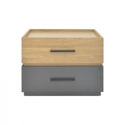 Κομοδίνο Sonlen pakoworld mdf σε sonoma-ανθρακί απόχρωση 60x40x44.5εκ