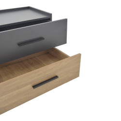 Κομοδίνο Sonlen pakoworld mdf σε sonoma-ανθρακί απόχρωση 60x40x44.5εκ