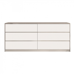 Συρταριέρα Kuanger pakoworld σε λευκή-φυσική απόχρωση 120x40x70εκ