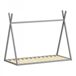 Παιδικό κρεβάτι Lilly τ.Montessori pakoworld ξύλο πεύκου σε γκρι απόχρωση 90x190εκ