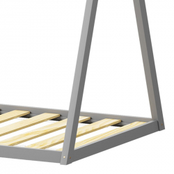 Παιδικό κρεβάτι Lilly τ.Montessori pakoworld ξύλο πεύκου σε γκρι απόχρωση 90x190εκ