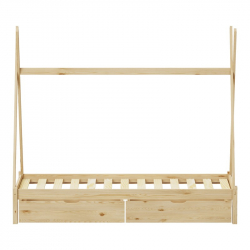 Παιδικό κρεβάτι Lalitto τ.Montessori με 2 συρτάρια τ.Montessori  pakoworld ξύλο πεύκου σε φυσική απόχρωση 90x190εκ