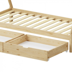 Παιδικό κρεβάτι Lalitto τ.Montessori με 2 συρτάρια τ.Montessori  pakoworld ξύλο πεύκου σε φυσική απόχρωση 90x190εκ