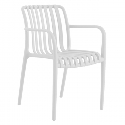 MODA-N Πολυθρόνα Στοιβαζόμενη PP, Απόχρωση Άσπρο  56x57x81cm