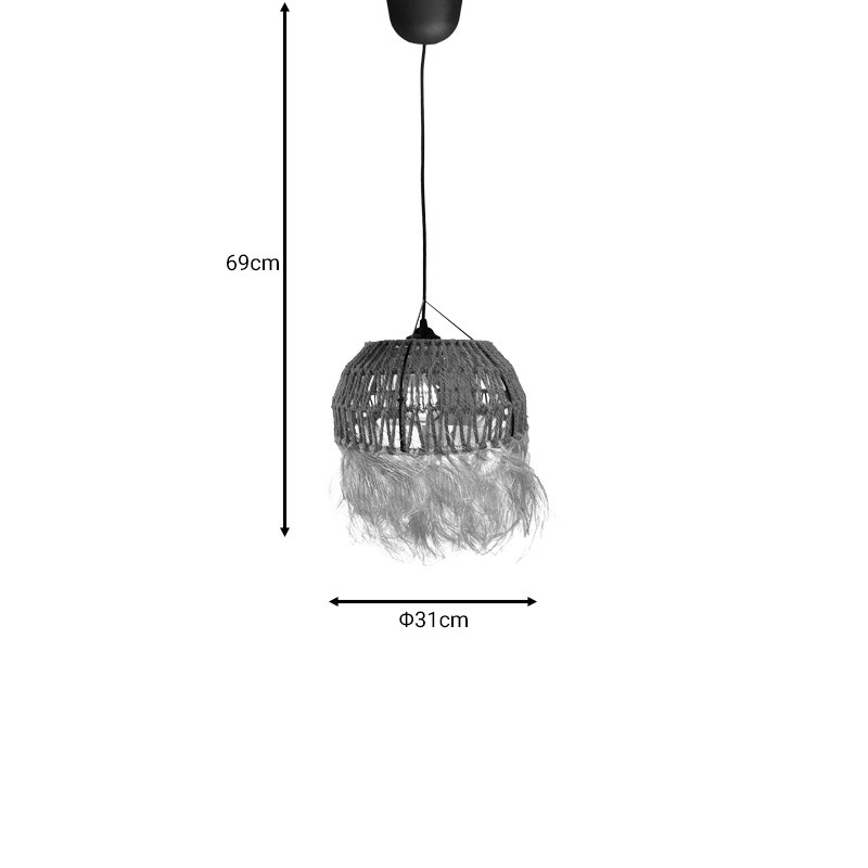 Φωτιστικό οροφής Bowler Inart ψάθινο φυσικό Φ31x69εκ Φωτιστικό οροφής Bowler Inart ψάθινο φυσικό Φ31x69εκ