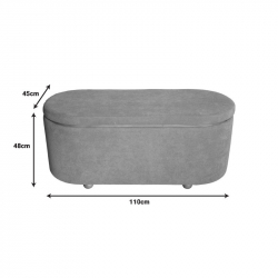 Σκαμπό μπαούλο Tara Inart σετ 2 τεμ βελούδο ύφασμα σε σκούρη γκρι και ανθρακί απόχρωση (110x45x48εκ)