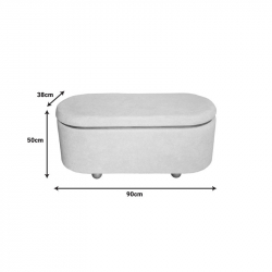 Σκαμπό μπαούλο Tara Inart σετ 2 τεμ βελούδο ύφασμα σε σκούρη γκρι και ανθρακί απόχρωση (110x45x48εκ)