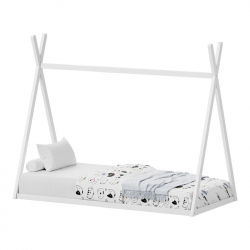 Παιδικό κρεβάτι Lilly τ.Montessori pakoworld ξύλο πεύκου σε λευκή απόχρωση 90x190εκ