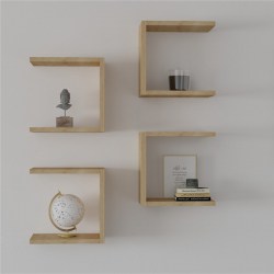 Ραφιέρα τοίχου Perari pakoworld 4τεμ.σε oak  απόχρωση 30x19.6x30εκ