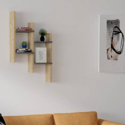 Ραφιέρα τοίχου Tabal pakoworld σε oak απόχρωση 49.4x14.5x85εκ