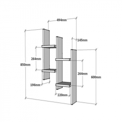 Ραφιέρα τοίχου Tabal pakoworld σε oak απόχρωση 49.4x14.5x85εκ
