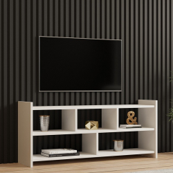Έπιπλο τηλεόρασης Kapri pakoworld σε λευκή απόχρωση 120x28x55εκ