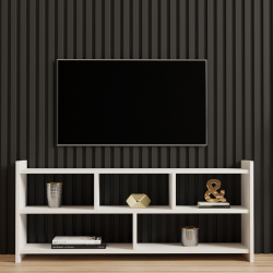 Έπιπλο τηλεόρασης Kapri pakoworld σε λευκή απόχρωση 120x28x55εκ