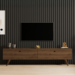Έπιπλο τηλεόρασης Jate pakoworld σε καρυδί απόχρωση 160x25x40εκ