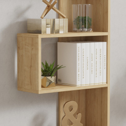 Βιβλιοθήκη Cascade pakoworld σε oak απόχρωση 51.8x22x150εκ