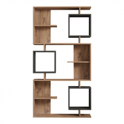 Βιβλιοθήκη Cubix pakoworld σε sonoma-ανθρακί απόχρωση 90x24,6x171,90εκ