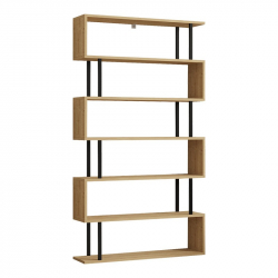 Βιβλιοθήκη Ziza pakoworld σε oak  απόχρωση 90x22x162.6εκ