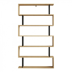 Βιβλιοθήκη Ziza pakoworld σε oak  απόχρωση 90x22x162.6εκ