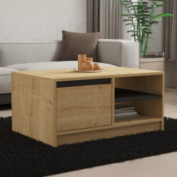 Τραπέζι σαλονιού Narli pakoworld σε oak απόχρωση 90x60x45εκ