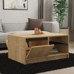 Τραπέζι σαλονιού Narli pakoworld σε oak απόχρωση 90x60x45εκ