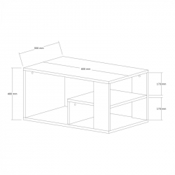 Τραπέζι σαλονιού Sobu pakoworld σε oak απόχρωση 80x50x40εκ