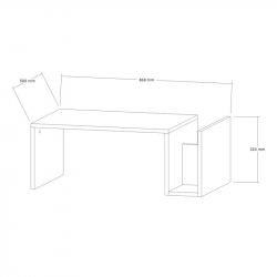 Τραπέζι σαλονιού Poko pakoworld σε oak απόχρωση 86.8x50x32,4εκ