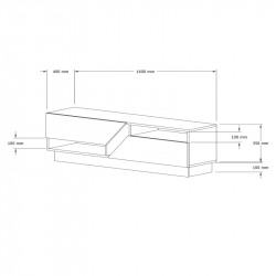 Έπιπλο τηλεόρασης Cogo pakoworld σε όψη τραβερτίνας 160x40x45εκ