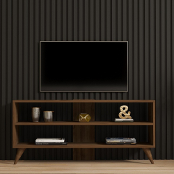 Έπιπλο τηλεόρασης Prestige pakoworld σε καρυδί απόχρωση 120x29,6x50εκ