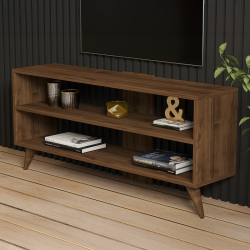 Έπιπλο τηλεόρασης Prestige pakoworld σε καρυδί απόχρωση 120x29,6x50εκ