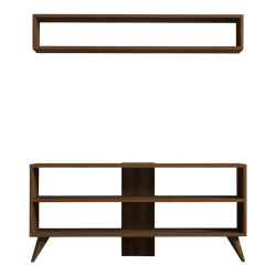 Σύνθετο σαλονιού Prestige pakoworld σε καρυδί απόχρωση 120x29,6x50εκ
