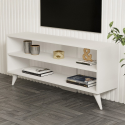 Σύνθετο σαλονιού Prestige pakoworld σε λευκή απόχρωση 120x29,6x50εκ