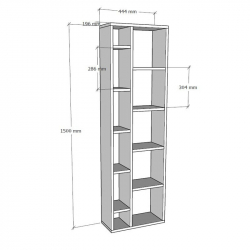 Βιβλιοθήκη Minicu pakoworld σε oak απόχρωση  44,4x19,6x150εκ