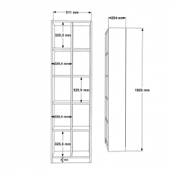 Βιβλιοθήκη Oteca 10θέσεων pakoworld σε φυσική απόχρωση 51.1x25.4x180εκ