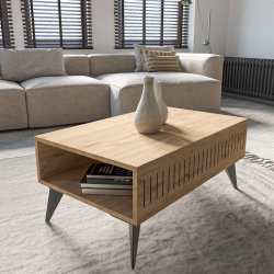 Τραπέζι Marla pakoworld σε oak απόχρωση 90x56x40εκ