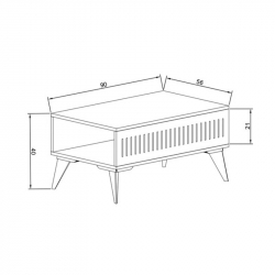 Τραπέζι Marla pakoworld σε oak απόχρωση 90x56x40εκ