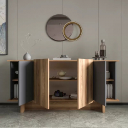 Μπουφές Aramos pakoworld σε ανθρακί - oak απόχρωση 180x45x80εκ