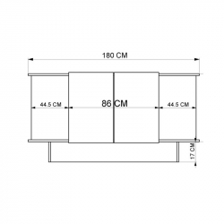 Μπουφές Aramos pakoworld σε ανθρακί - oak απόχρωση 180x45x80εκ