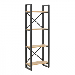 Βιβλιοθήκη Crimson pakoworld σε oak-μαύρη απόχρωση 50x22x150εκ