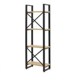 Βιβλιοθήκη Crimson pakoworld σε oak-μαύρη απόχρωση 50x22x150εκ