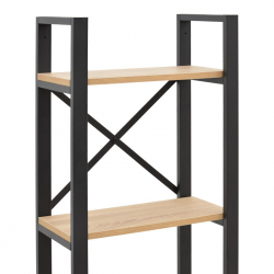 Βιβλιοθήκη Crimson pakoworld σε oak-μαύρη απόχρωση 50x22x150εκ