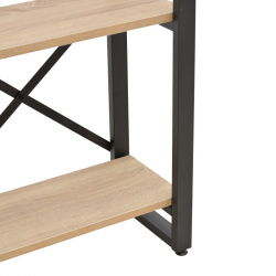 Βιβλιοθήκη Crimson pakoworld σε oak-μαύρη απόχρωση 50x22x150εκ