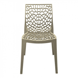 Καρέκλα στοιβαζόμενη Hush pakoworld pp σε cappuccino απόχρωση 50x57x81εκ