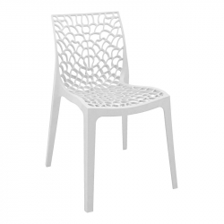 Καρέκλα στοιβαζόμενη Hush pakoworld pp σε λευκή απόχρωση 50x57x81εκ