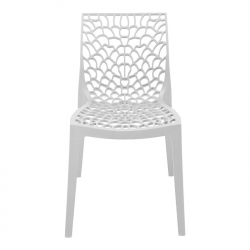 Καρέκλα στοιβαζόμενη Hush pakoworld pp σε λευκή απόχρωση 50x57x81εκ